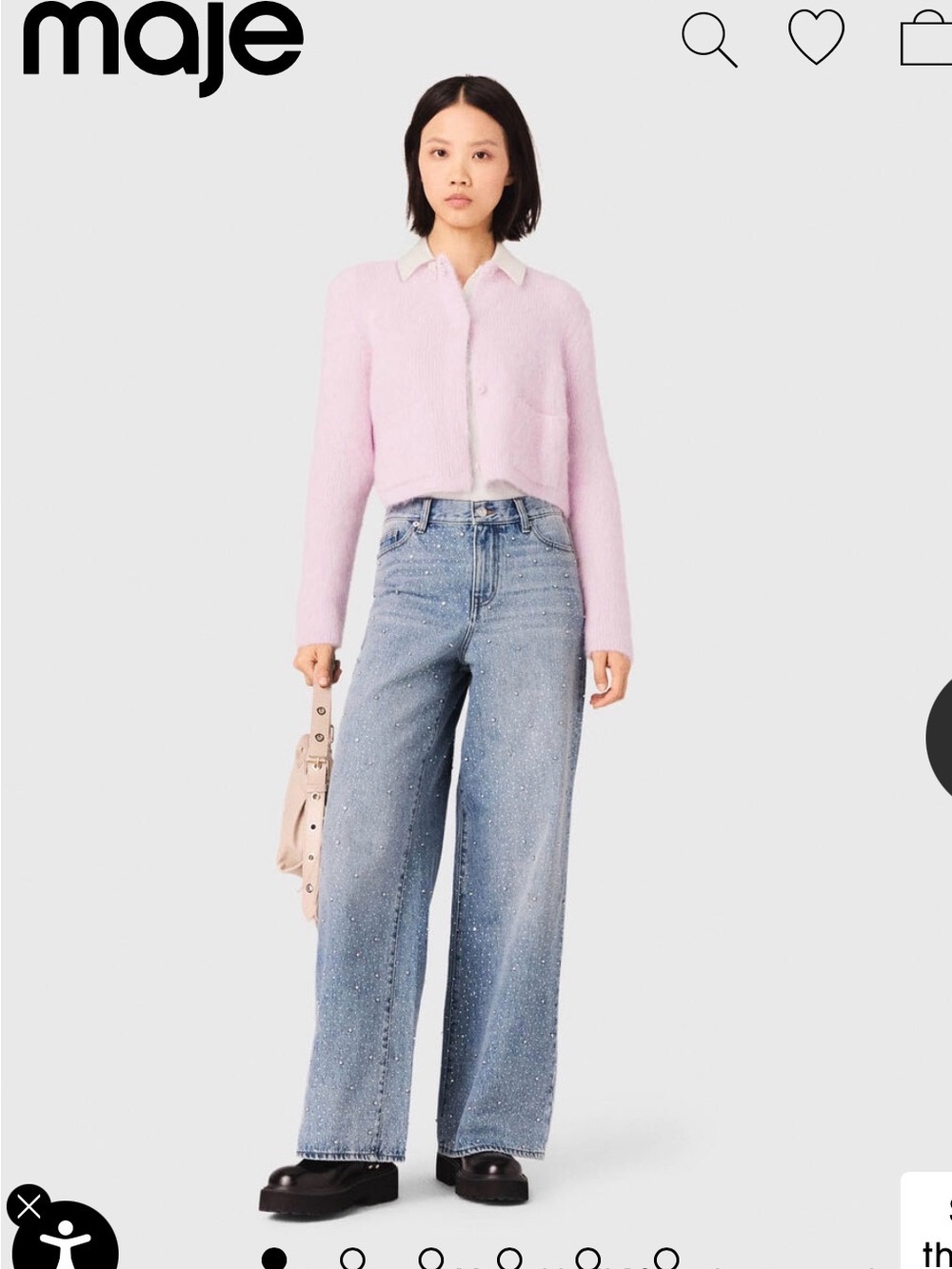 MAJE Jewelled Bow Cardigan